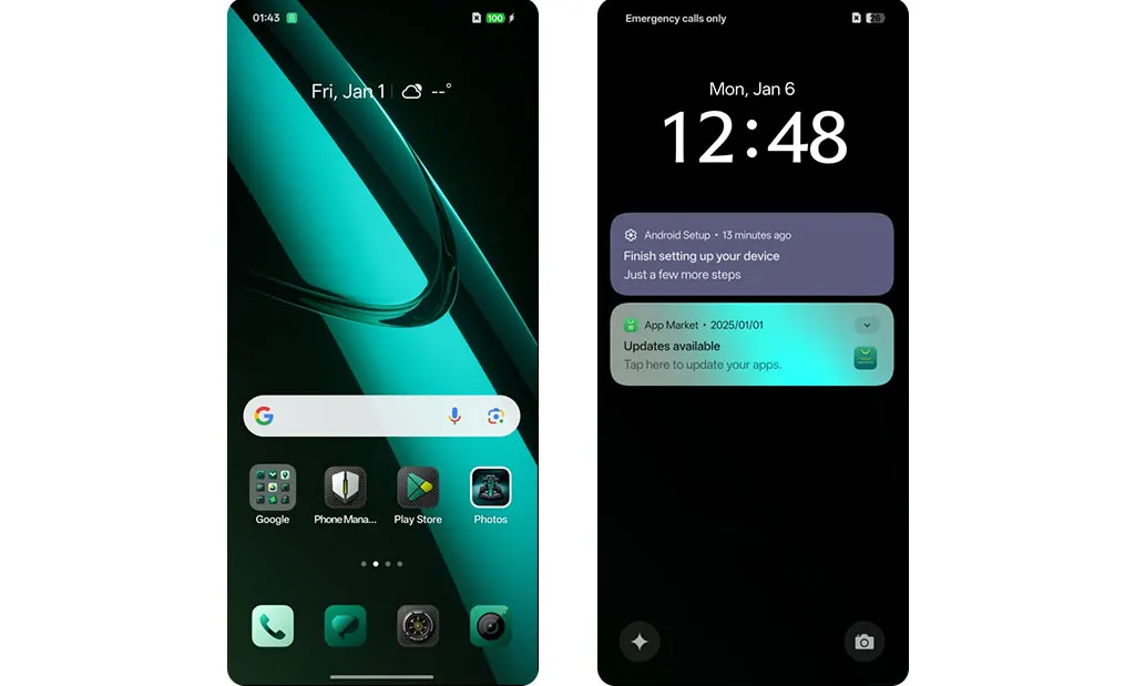 Realme GT 7 kezdőképernyő fotók