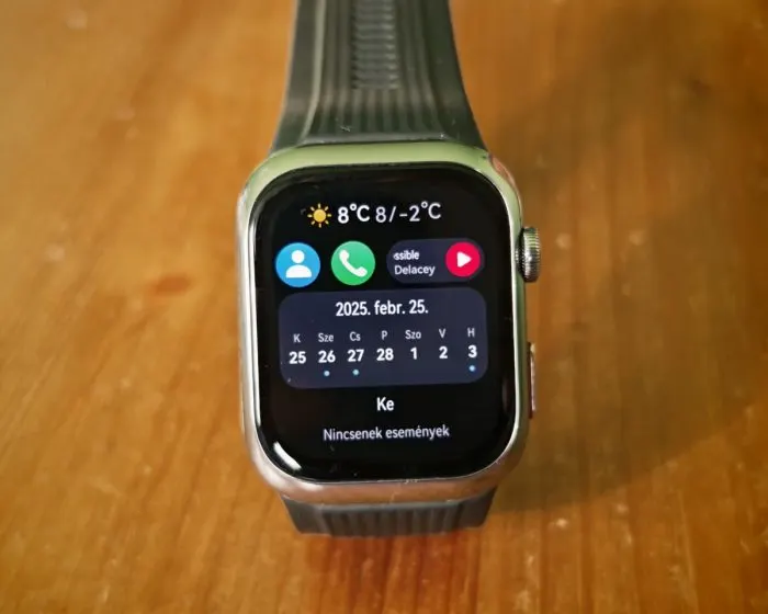 Huawei Watch D2 okosóra - kijelzőjén időjárás és naptár funkciók