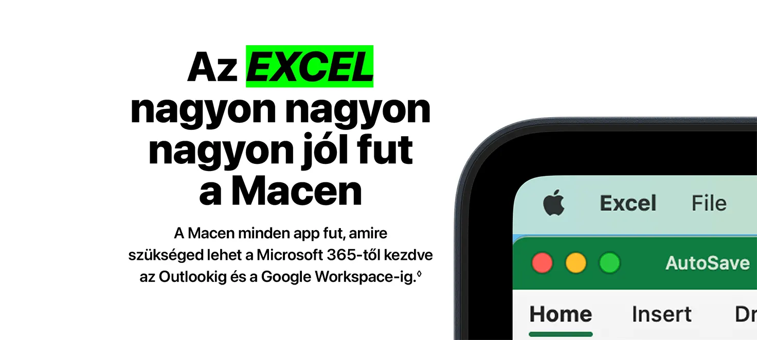 Egy fekete mobiltelefon képernyője látható, és az alábbi szöveg: Az excel jobban fut excelen.