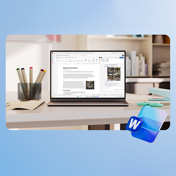 Laptop mit dem Word-Icon