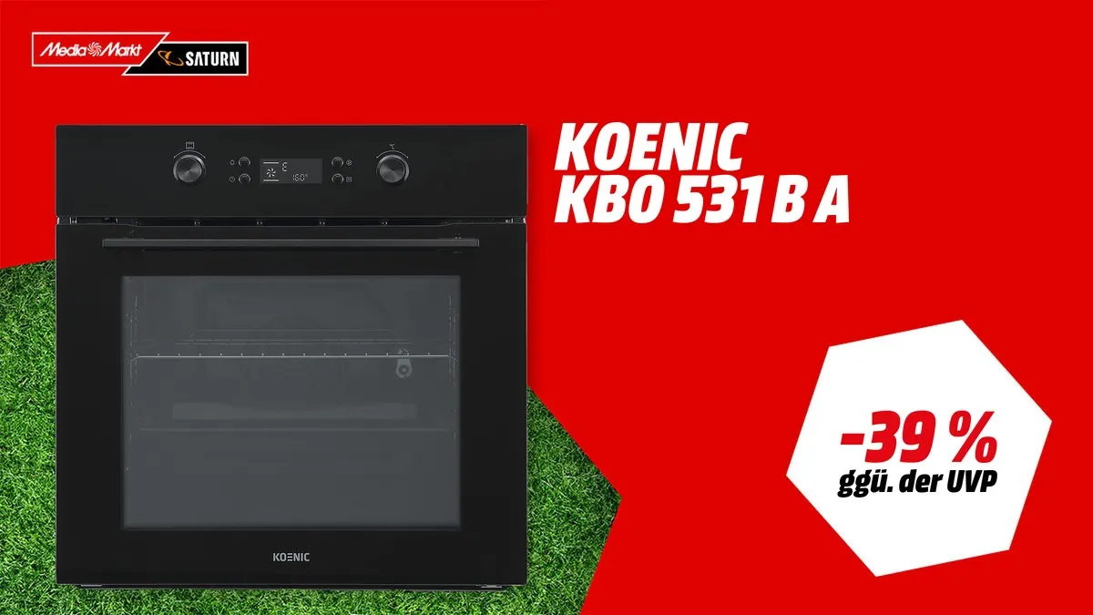 KOENIC KBO 531 B A Einbau-Elektrobackofen, 70 Liter, 594 mm breit, in Schwarz – WM-Angebot 2026