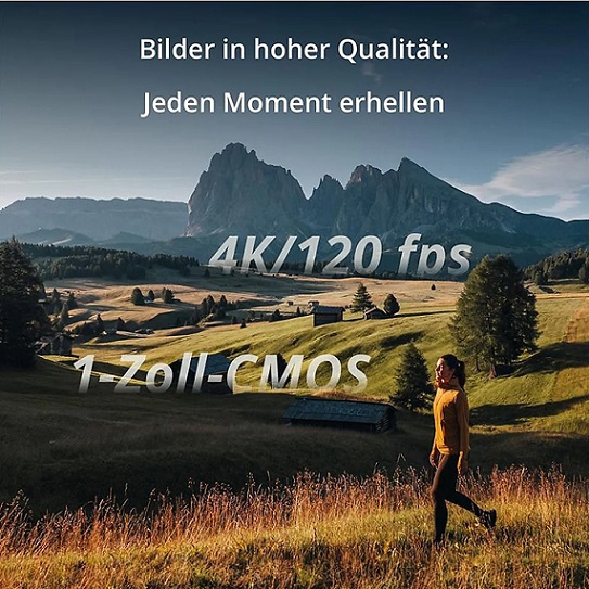 DJI Osmo Pocket 3 mit DJI Mic 2 bei einer Videoaufnahme