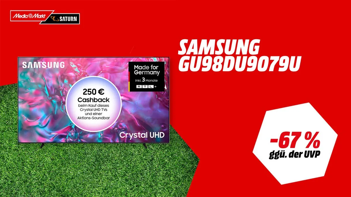 Samsung GU98DU9079U LED TV mit 98 Zoll Bildschirmdiagonale in 4K UHD — aktuelles WM-Angebot bei MediaMarktSaturn.
