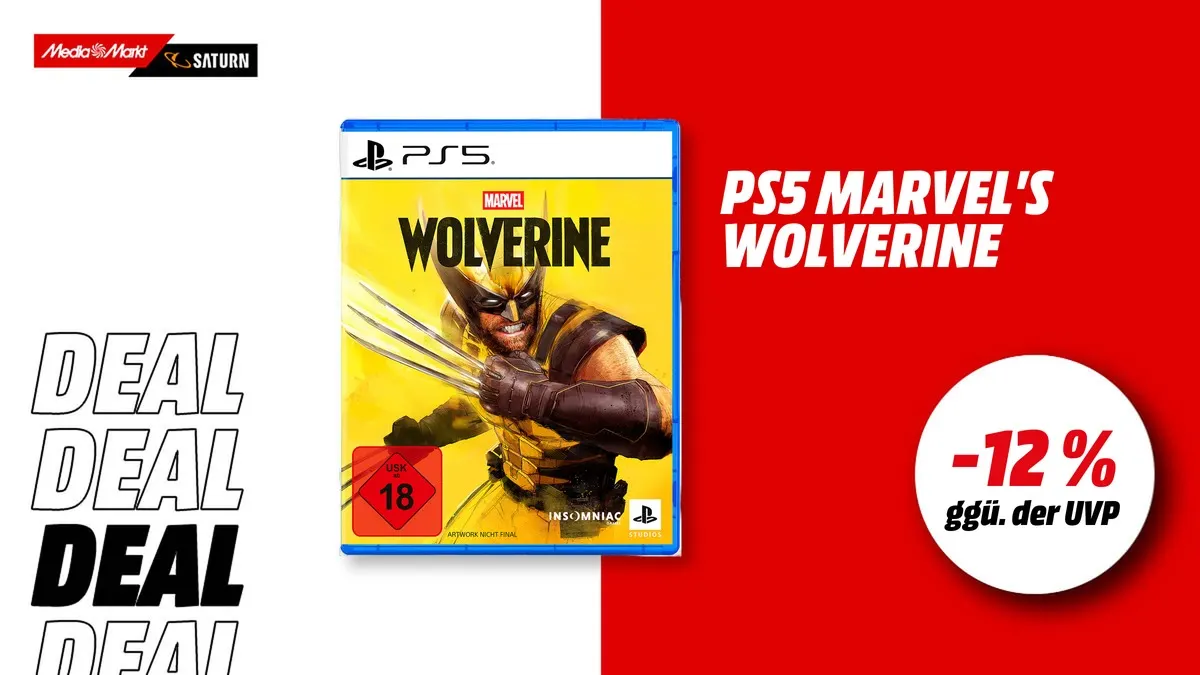 PS5 Marvel's Wolverine – PlayStation-5-Spiel aktuell mit -12 % (ggü. der UVP) im Angebot