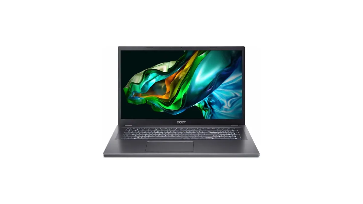Der Laptop Acer Aspire A17 vor weißem Hintergrund.