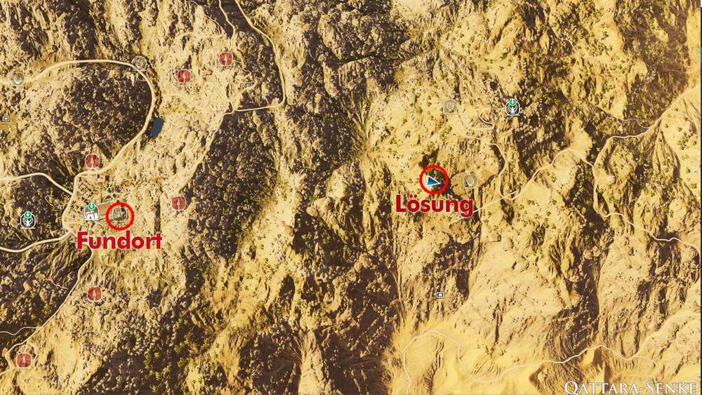Green Mountains – Verlassene Stadt-Rätsel: Standort auf der Ingame-Karte.