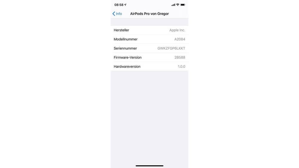 AirPods iPhone Menü Einstellungen-Screenshot