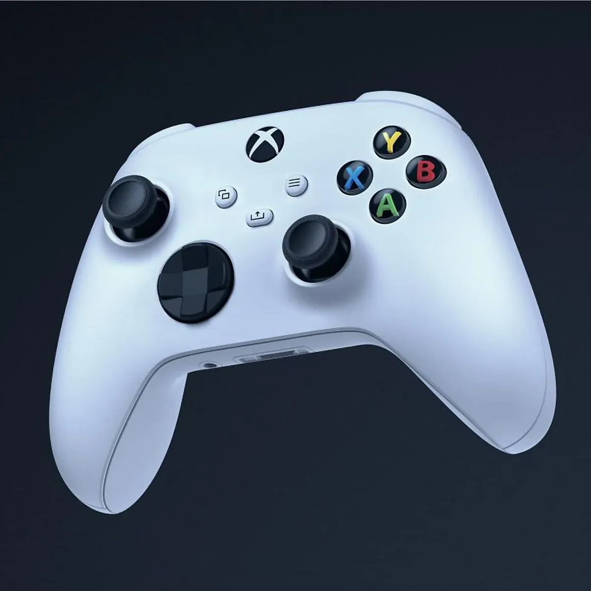 XBOX Series S Wireless Controller weiße Ausführung mit schwarzen Analog-Sticks, Buttons und D-Pad.