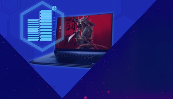 Auf einem Laptop ist das Artwork von Assassin’s Creed Shadows abgebildet, daneben eine Akkulade-Anzeige.