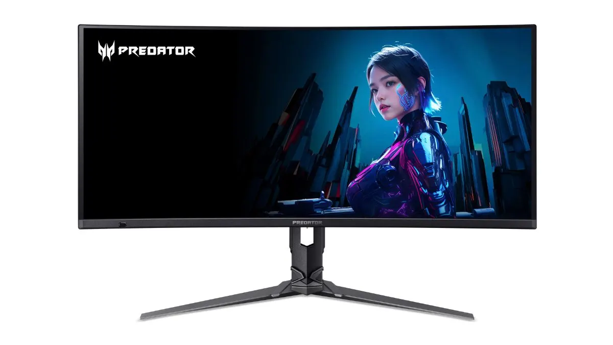 Der Ultrawide-Monitor Acer Predator X34 X5 vor weißem Hintergrund.