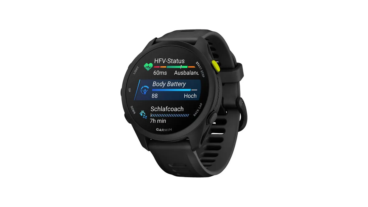 Die Garmin Forerunner 70 vor weißem Hintergrund.