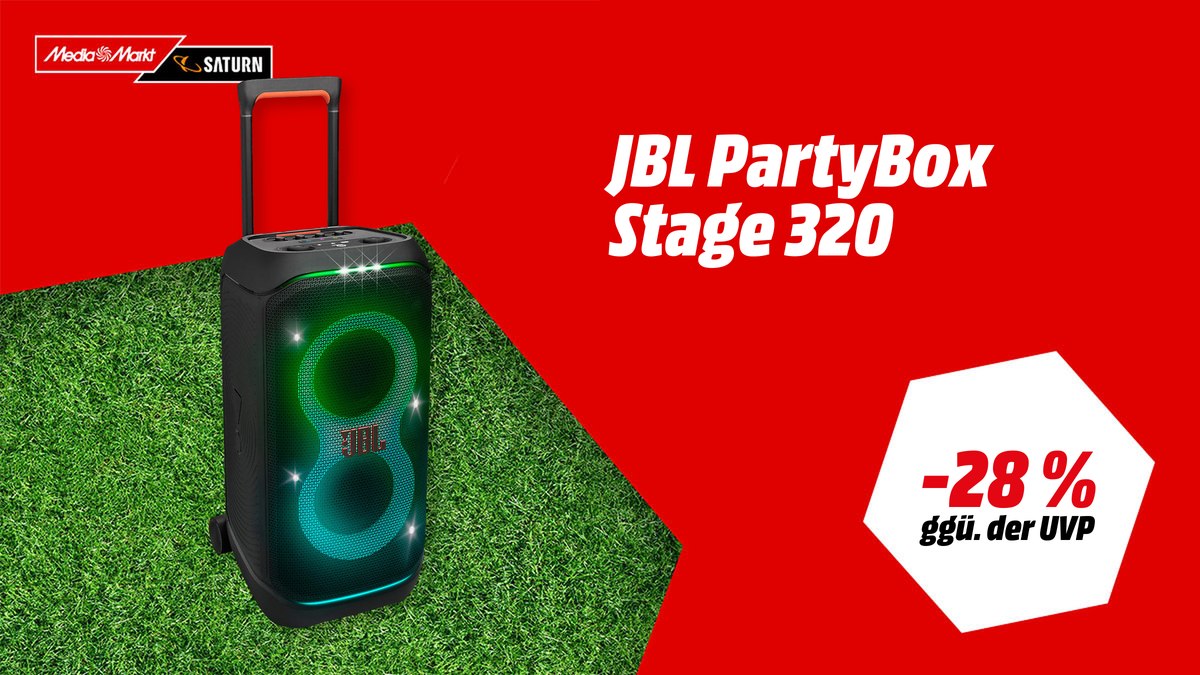 JBL PartyBox Stage 320 Tragbarer Partylautsprecher in Schwarz – stark reduziert zur Fußball-WM 2026