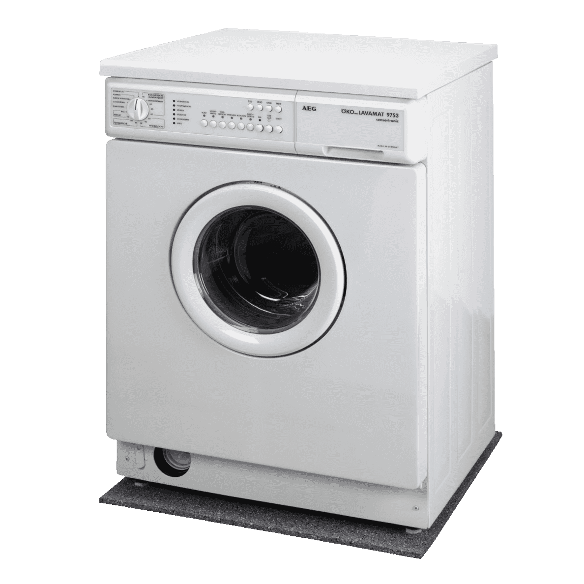 XAVAX Antirutschmatte Waschmaschine unter einer Waschmaschine fast frontaler Blick