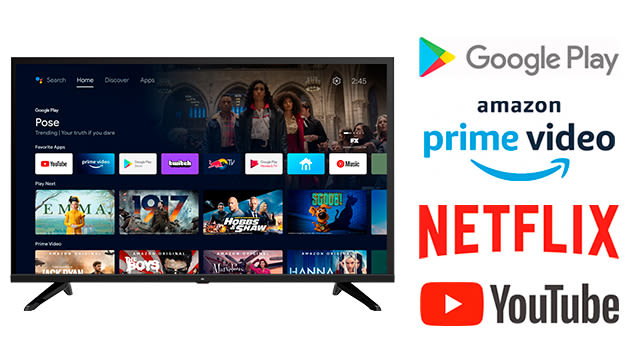 Google TV verfügt über Ihre Lieblings-Apps und Streaming-Dienste und organisiert sie ganz nach Ihren Bedürfnissen.