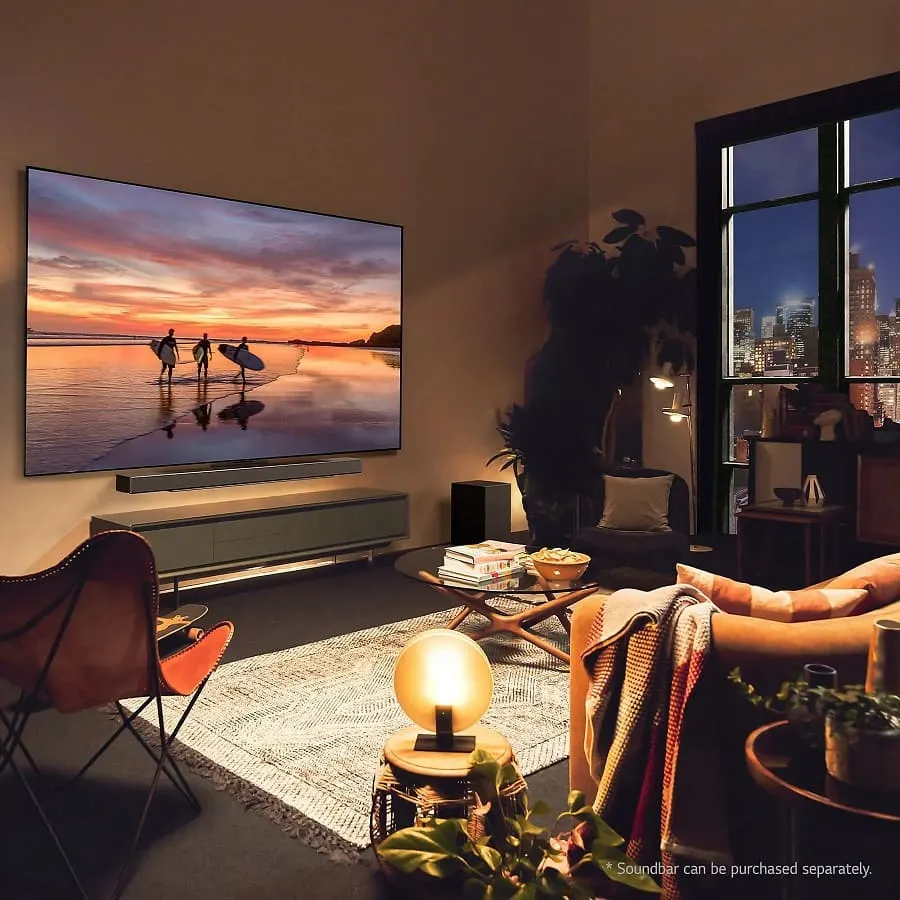 Der LG OLED65C43LA OLED TV verfügt über eine angemessene Größe.