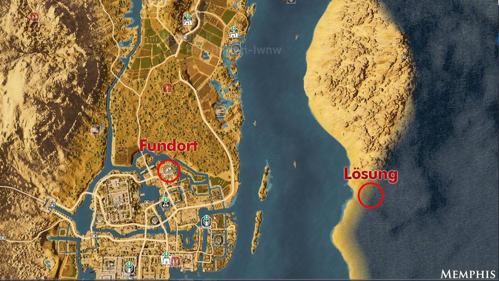 Memphis – Brennender Busch-Rätsel: Standort auf der Ingame-Karte.