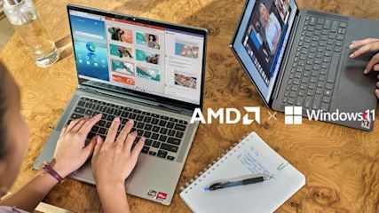 studierende arbeiten an amd laptops