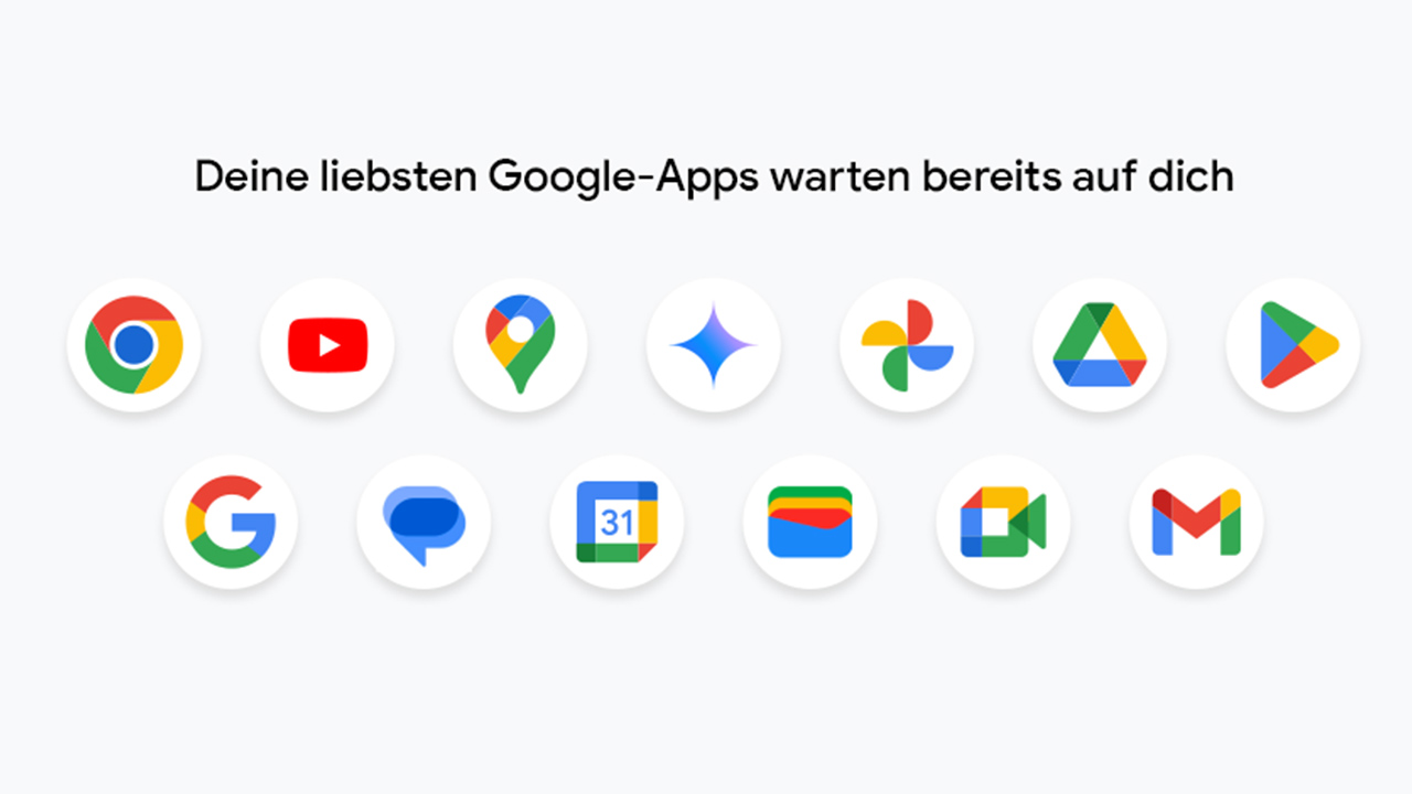 Übersicht der Google Apps als Icons