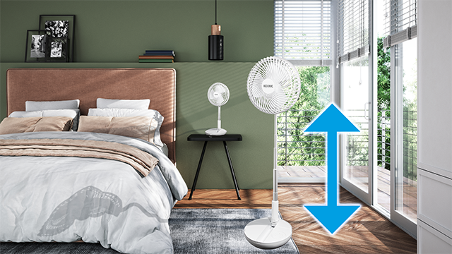 Sanfte Erfrischung an heißen Tagen – das garantiert der ausziehbare KTF 18422 USB Tischventilator von KOENIC.