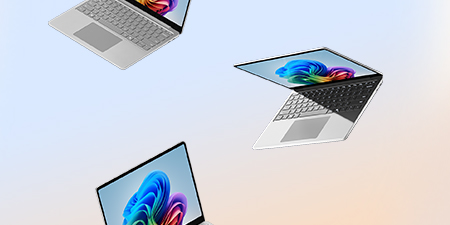 Drei Surface Laptops sind abgebildet