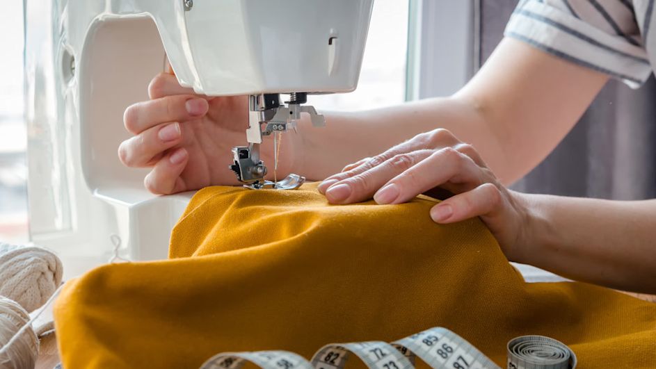 Nähmaschine in Aktion