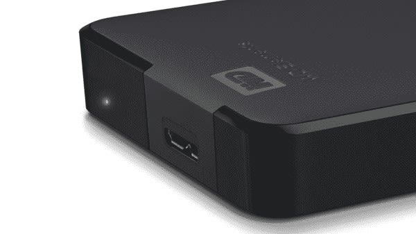 WD Elements™ Festplatte, 5 TB HDD, 2,5 Zoll, extern, Schwarz Detailansicht des USB Ports