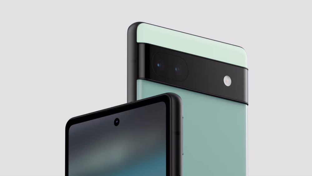 Google Pixel 6a in Grün Display und Rückseite