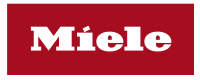 Rotes Miele Logo auf weißem Hintergrund