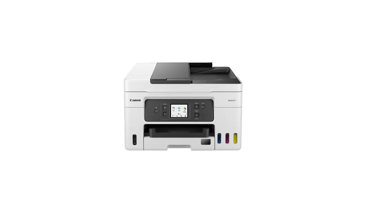 Der Multifunktionsdrucker Canon Maxify GX4050 vor einem weißen Hintergrund.