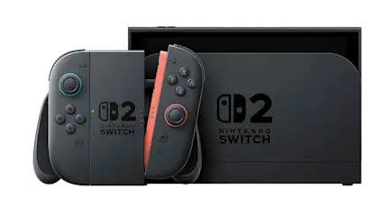 Die Nintendo Switch 2 mit Controller im Vordergrund.