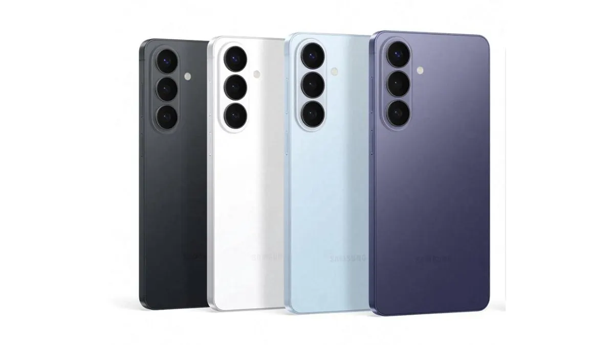 Das Samsung Galaxy S26 in vier unterschiedlichen Farben vor weißem Hintergrund.