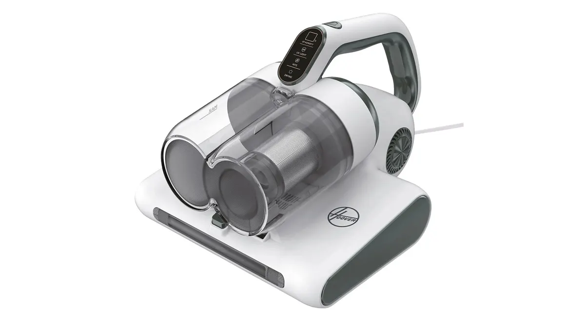 Der Hoover-Milbensauger HMC510UV 011 vor weißem Hintergrund.