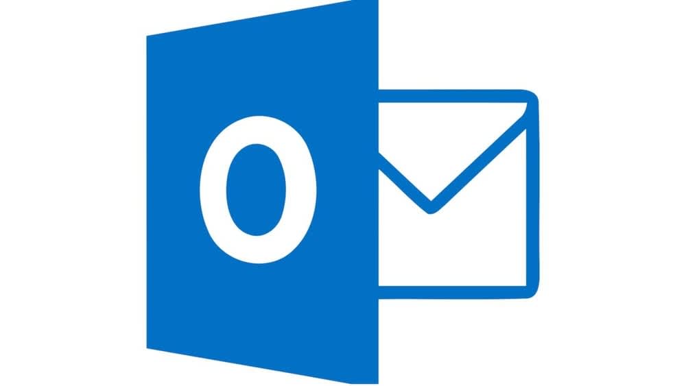 Das Outlook-Logo zeigt ein weißes "O" auf blauem Grund und einen stilisierten Briefumschlag.