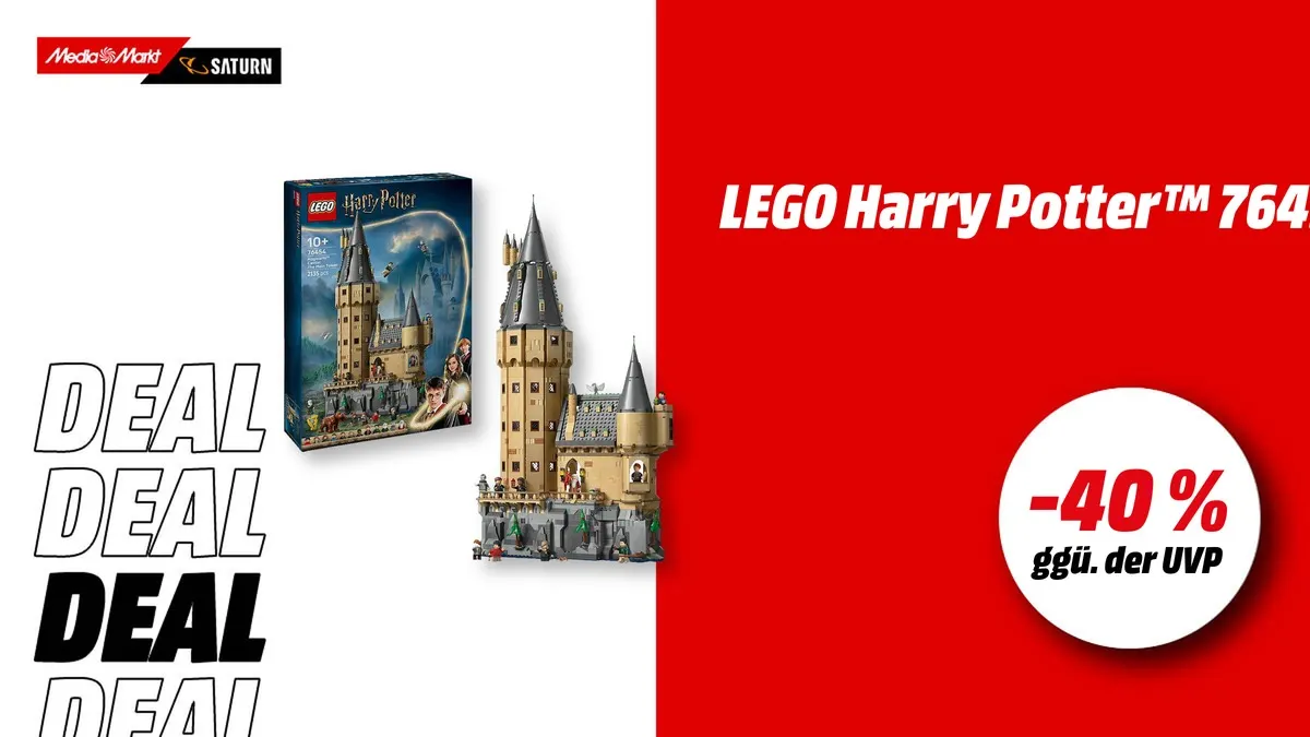 LEGO 76454 Harry Potter Schloss Hogwarts Bausatz – Hauptturm, mehrfarbig, mit -40 % (ggü. der UVP) reduziert bei MediaMarkt