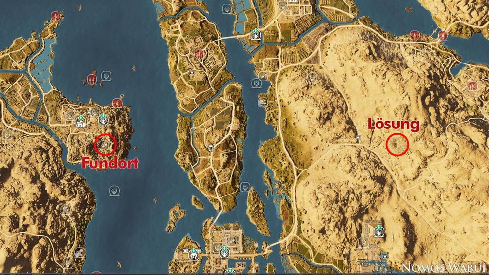 Faiyum – Der Blasphemiker-Rätsel: Standort auf der Ingame-Karte.