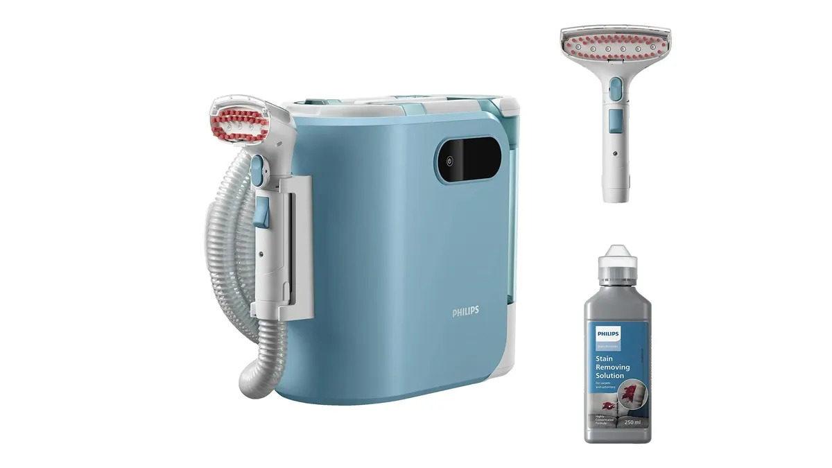 Der Waschsauger Phi­lips 3000 Series Fle­cken­rei­ni­ger XW3193/11 vor weißem Hintergrund.