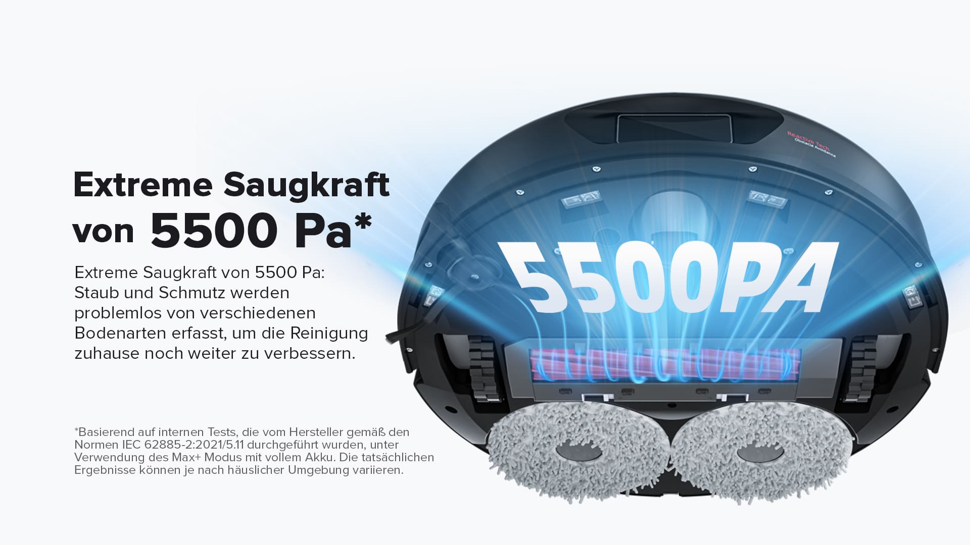 ROBOROCK Q Revo Saugroboter Saugkraft Kollage
