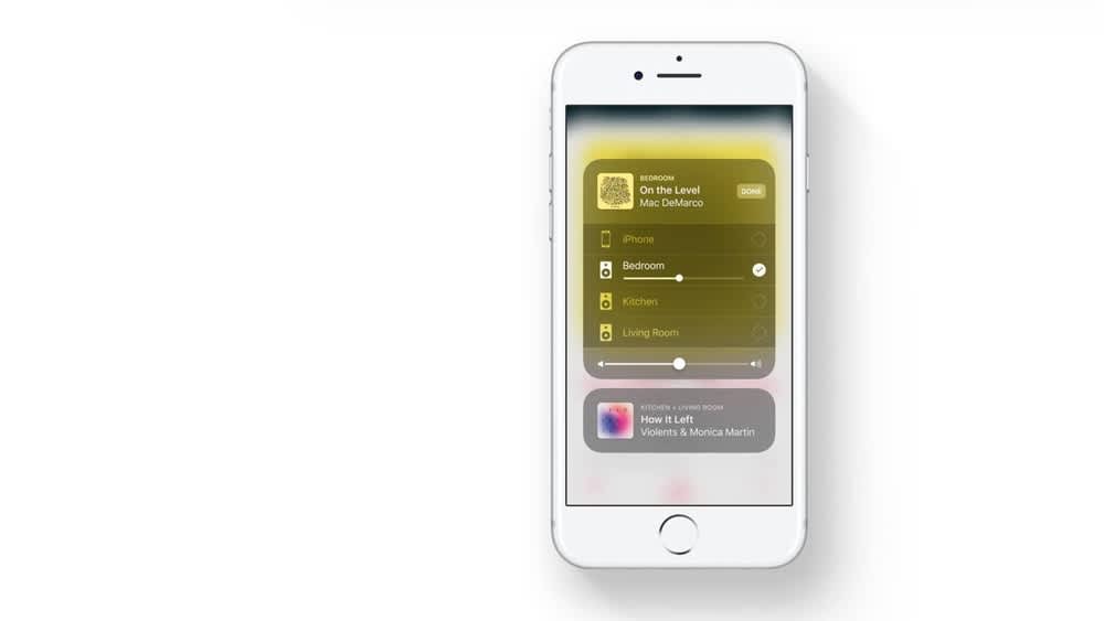 iPhone zeigt den aktivierten AirPlay-2-Modus an.