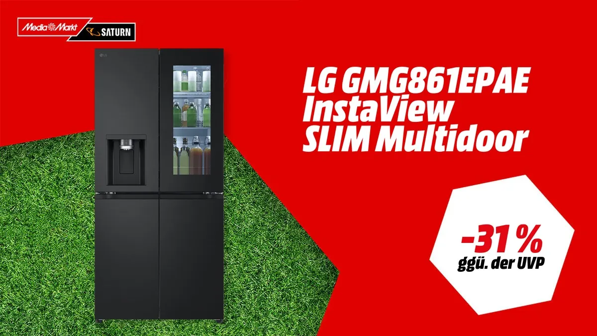 LG GMG861EPAE InstaView SLIM French-Door Kühlschrank in Essence Matte Black — WM-Angebot mit -31 % (ggü. der UVP)