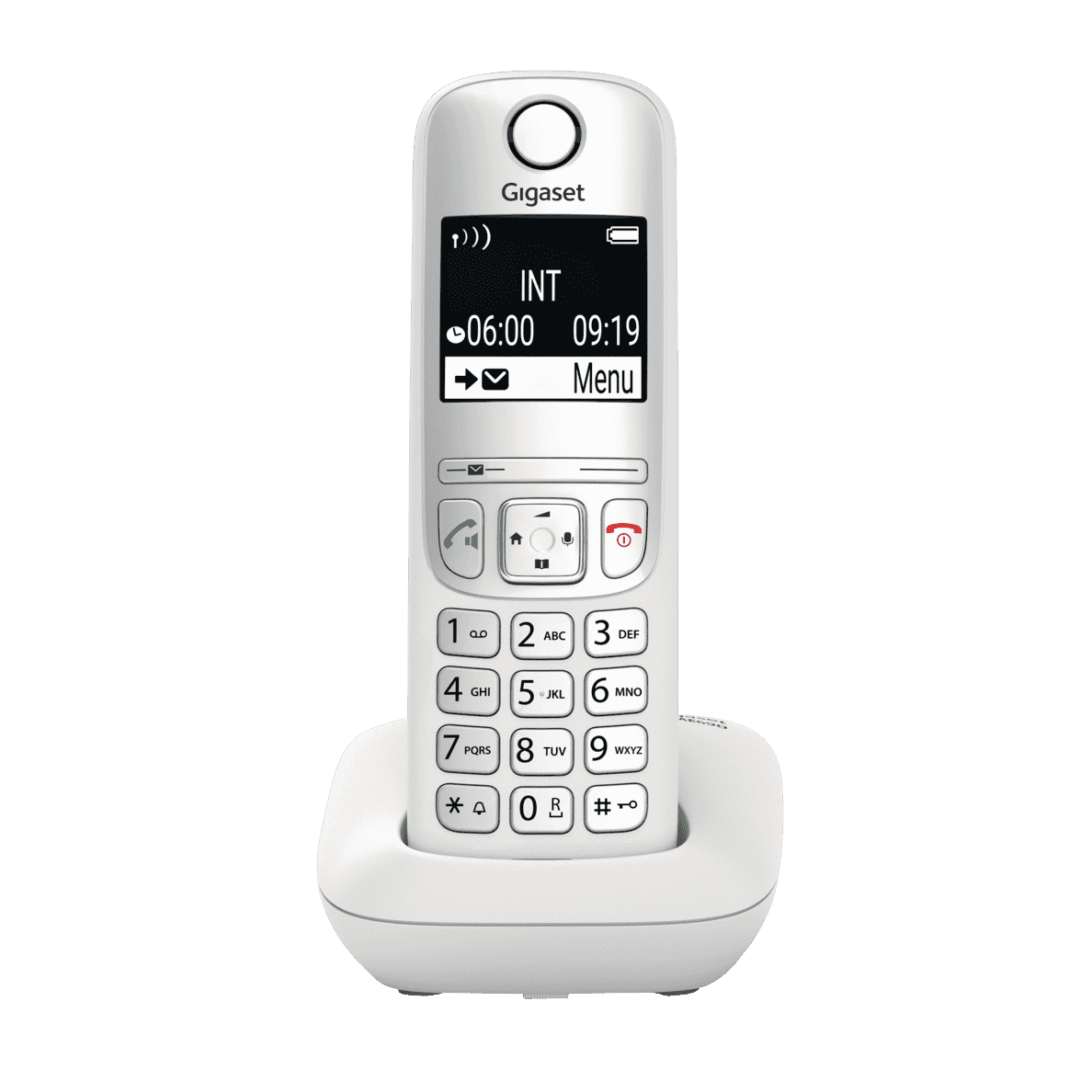 GIGASET AE690 Schnurloses Telefon von vorne in Ladestation