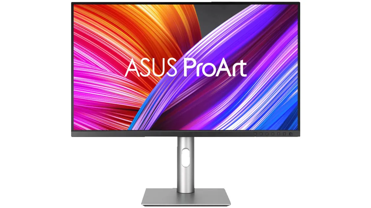 Der 27-Zoll-Monitor Asus ProArt vor einem weißen Hintergrund.