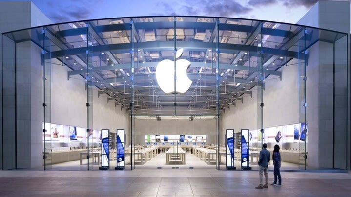 Ein Apple-Store von außen in Santa Monica.