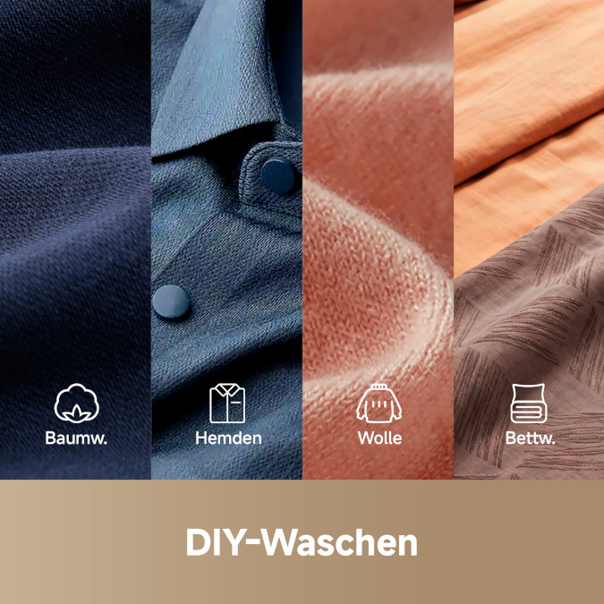 Ein Schaubild verschiedener Stoffe, bei dem die DIY-Funktion genutzt werden kann.