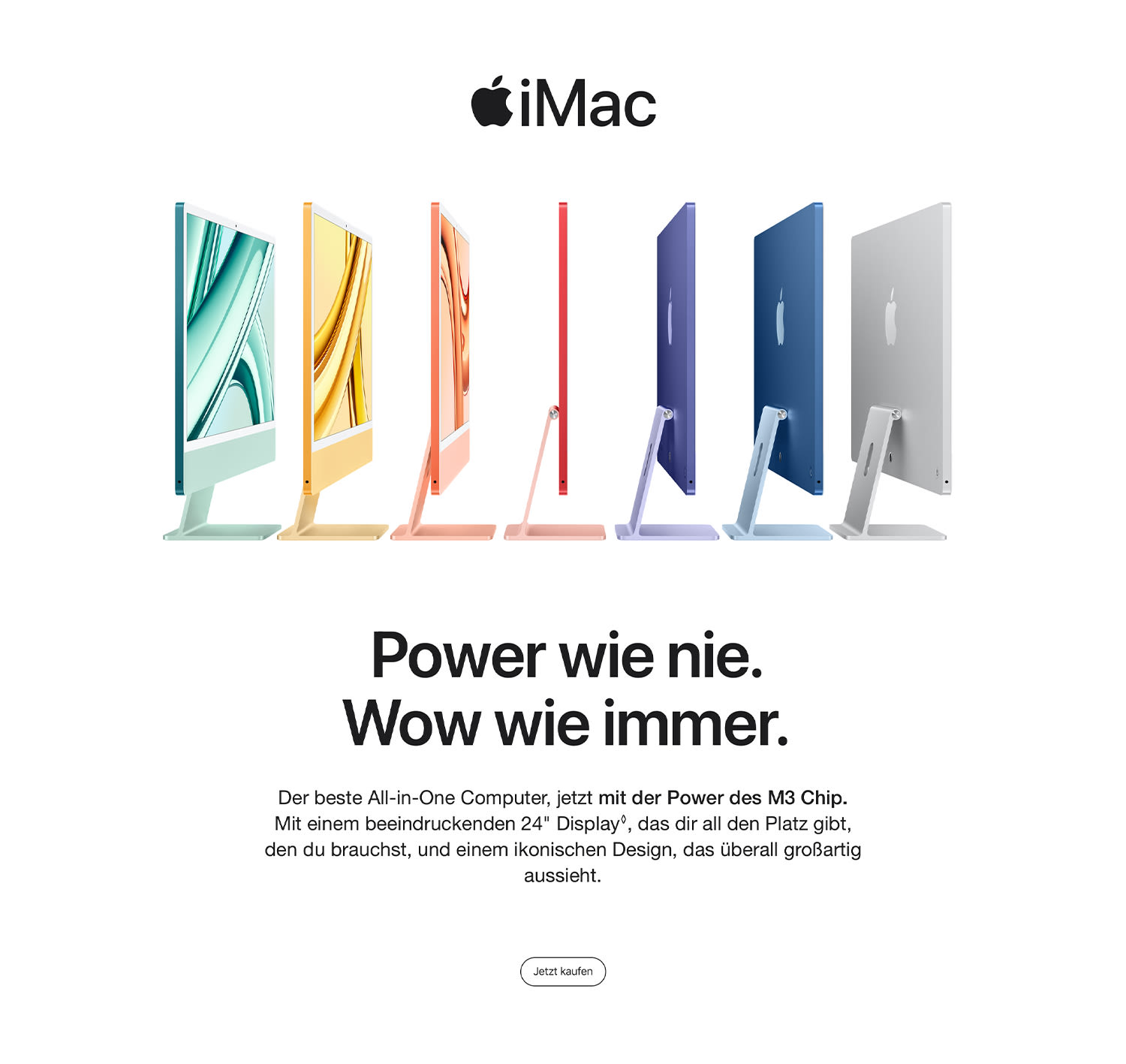 APPLE iMac (2023), All-in-One PC mit 23.5 Zoll Display, Apple M3 Chip ...