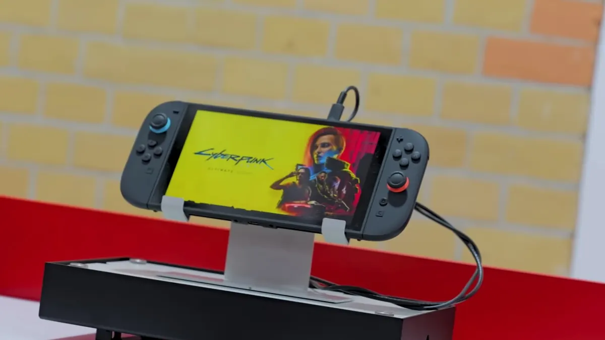 Die Nintendo Switch 2 zeigt ein Wallpaper von Cyberpunk.