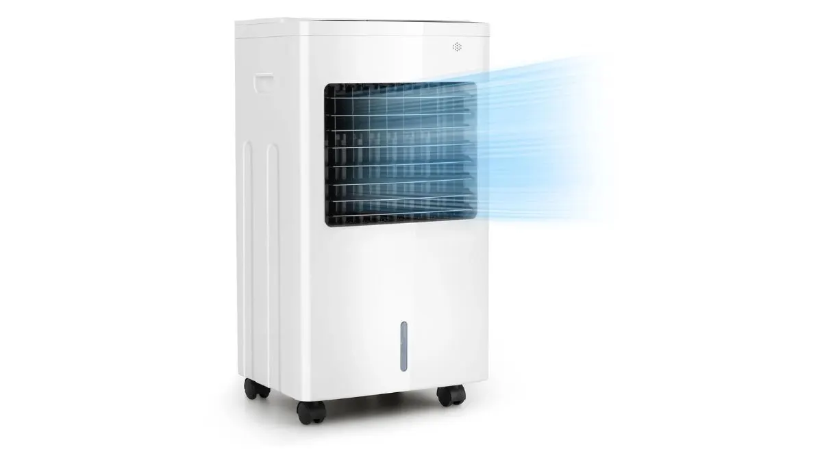 Der Luftkühler OneConcept Freeze Me vor weißem Hintergrund