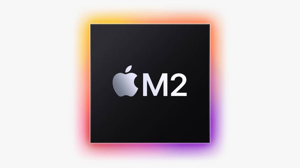 Das M2-Logo leuchtet in bunten Farben.