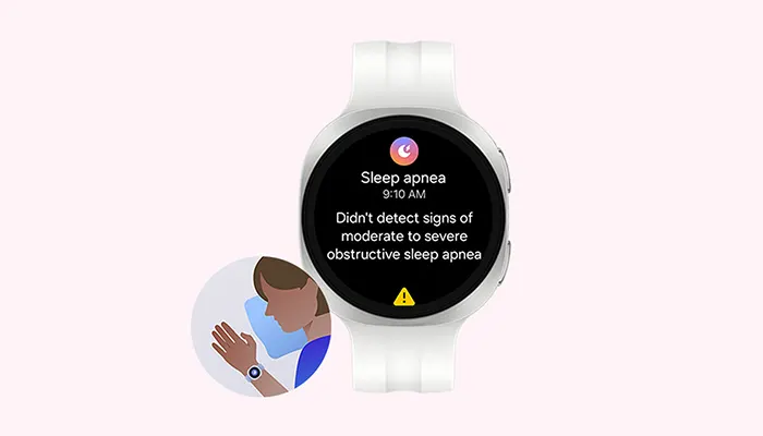 SAMSUNG Galaxy Watch9 40 Smartwatches Aluminium Nitrilkautschuk, 130-180 mm, Creme Galaxy Watch9 mit Schlafapnoe-Erkennung auf dem Display. Gesundheitsfunktion zur Analyse nächtlicher Atemaussetzer.