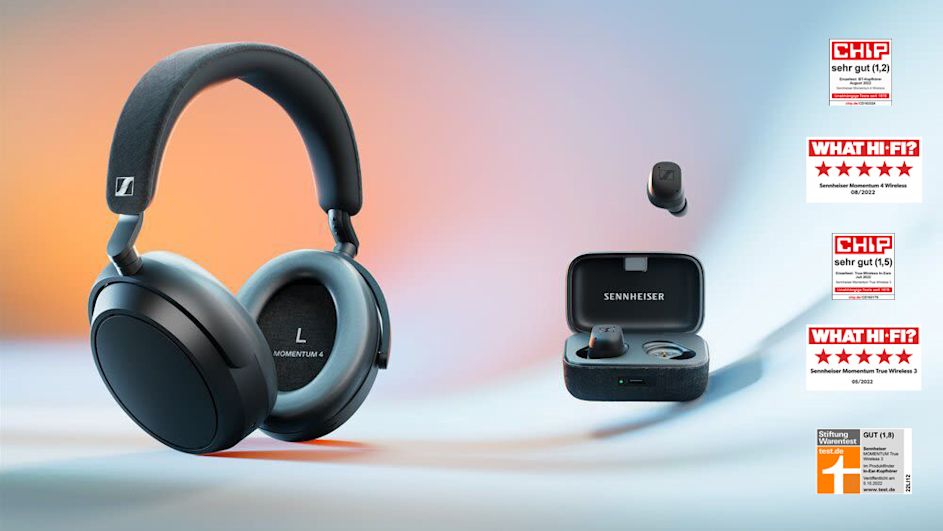 Sennheiser Momentum 4 und True Wireless 3 mit Testsiegeln