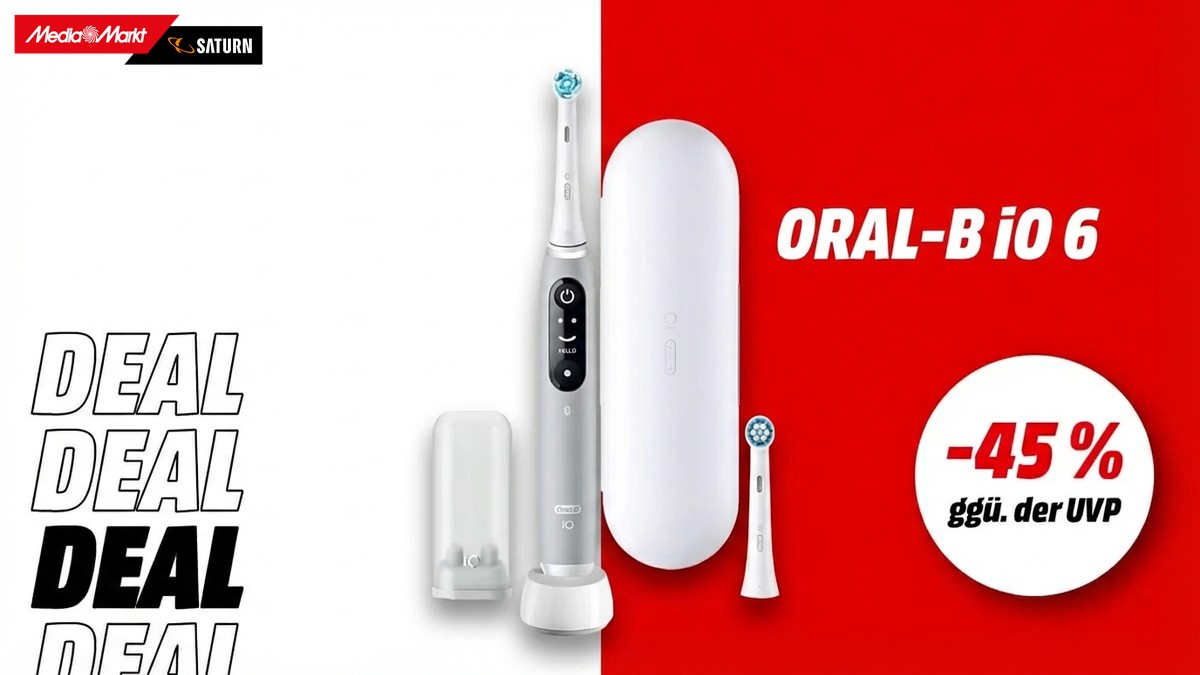 Die elektrische Zahnbürste Oral-B iO 6 in Grey opal für eine gründliche Reinigung.